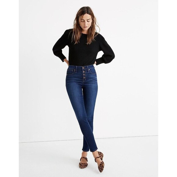 Madewell Denim - Madewell 9" mid-rise skinny button fly jeans size 34 Petite style AB046